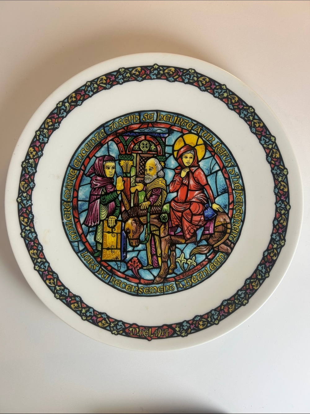 Stained Glass Style Decorative Wall Plate - Multicolor